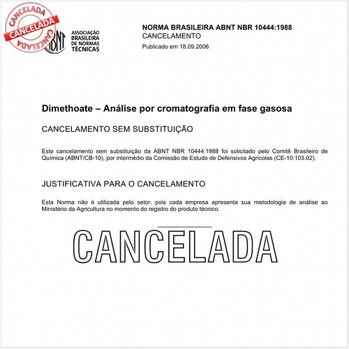 Dimethoate - Análise por cromatografia em fase gasosa