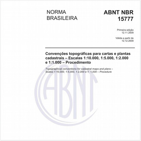 Convenções topográficas para cartas e plantas cadastrais - Escalas 1:10.000, 1:5.000, 1:2.000 e 1:1.000 - Procedimento