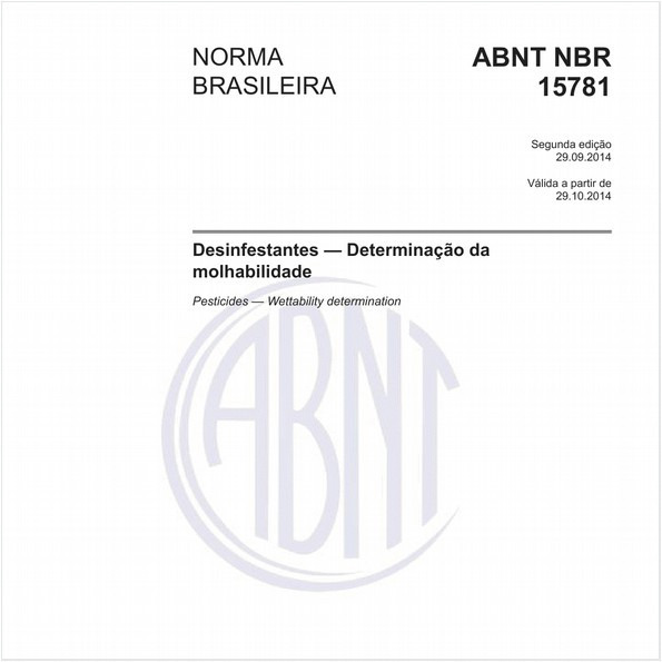 Desinfestantes — Determinação da molhabilidade