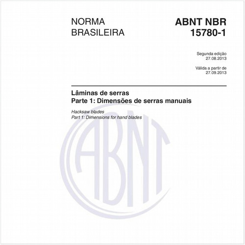 Lâminas de serras - Parte 1: Dimensões de serras manuais