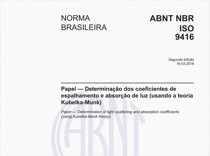Papel - Determinação dos coeficientes de espalhamento e absorção de luz (usando a teoria Kubelka-Munk)