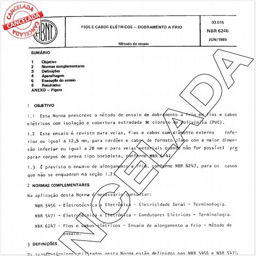 Fios e cabos elétricos - Dobramento a frio