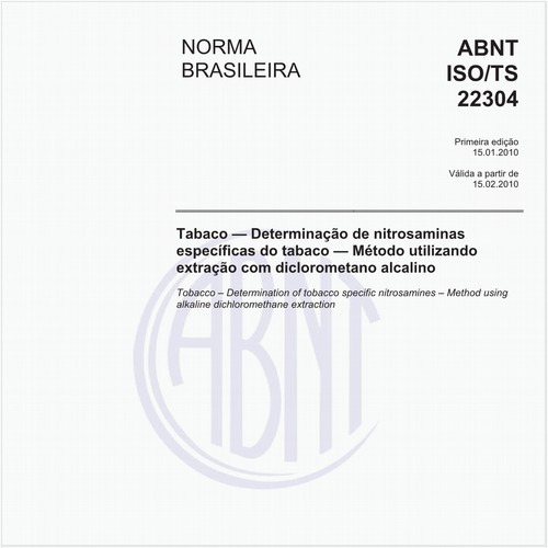 Tabaco — Determinação de nitrosaminas específicas do tabaco — Método utilizando extração com diclorometano alcalino