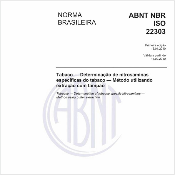 Tabaco — Determinação de nitrosaminas específicas do tabaco — Método utilizando extração com tampão