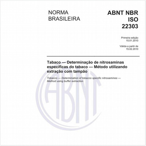 Tabaco — Determinação de nitrosaminas específicas do tabaco — Método utilizando extração com tampão