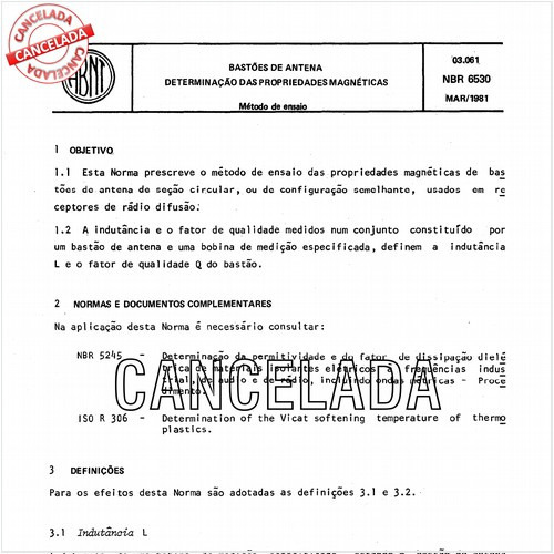Bastões de antena - Determinação das propriedades magnéticas