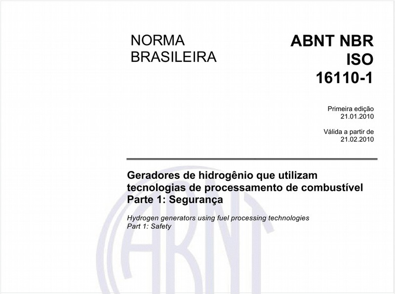 Geradores de hidrogênio que utilizam tecnologias de processamento de combustível - Parte 1: Segurança