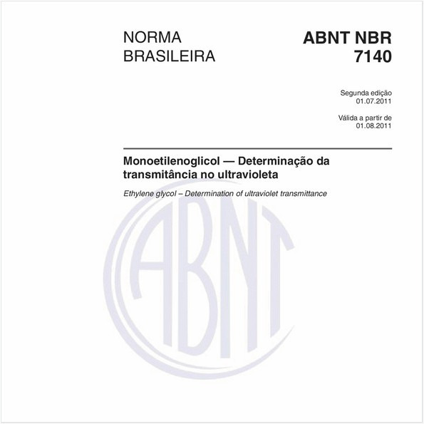 Monoetilenoglicol — Determinação da transmitância no ultravioleta