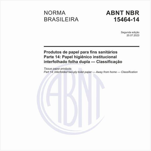 Produtos de papel para fins sanitários - Parte 14: Papel higiênico institucional interfolhado folha dupla — Classificação