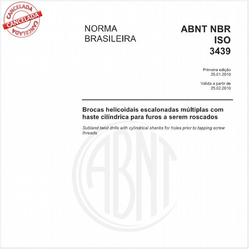 Brocas helicoidais escalonadas múltiplas com haste cilíndrica para furos a serem roscados