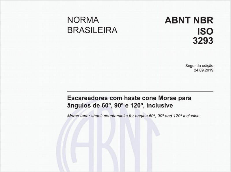 Escareadores com haste cone Morse para ângulos de 60º, 90º e 120º, inclusive