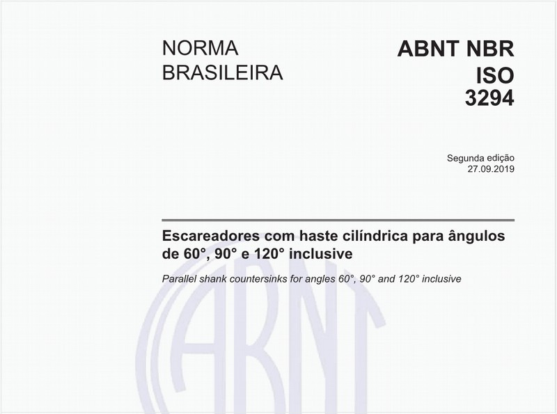 Escareadores com haste cilíndrica para ângulos de 60°, 90° e 120° inclusive
