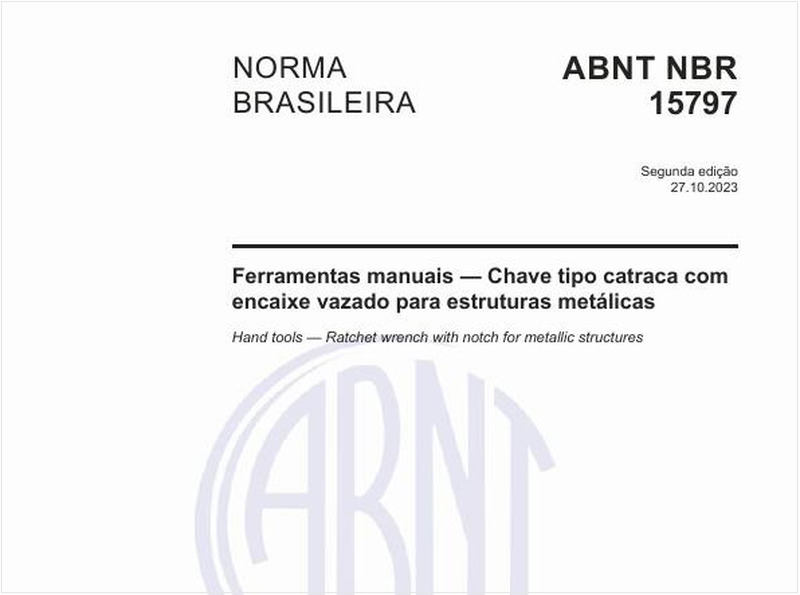 Ferramentas manuais — Chave tipo catraca com encaixe vazado para estruturas metálicas