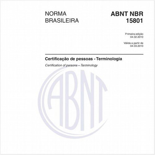 Certificação de pessoas - Terminologia