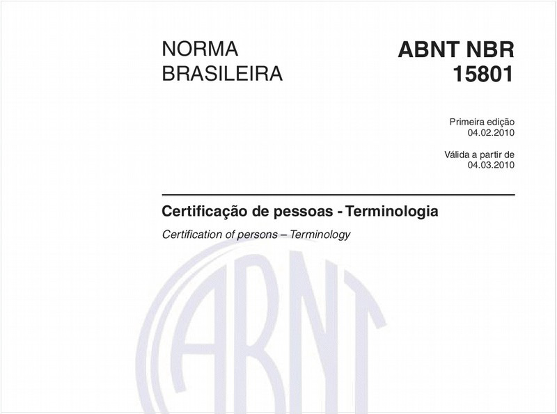 Certificação de pessoas - Terminologia