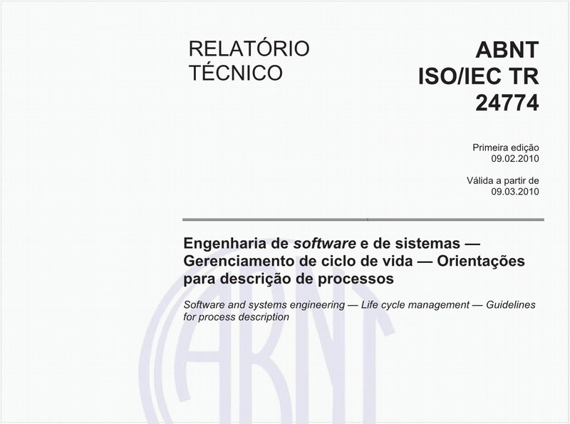 Engenharia de software e de sistemas - Gerenciamento de ciclo de vida - Orientações para descrição de processos