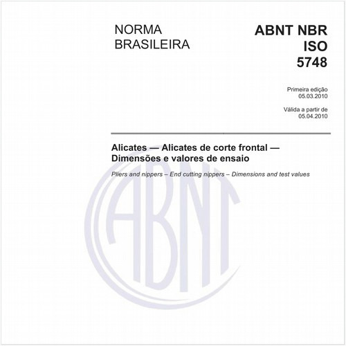 Alicates — Alicates de corte frontal — Dimensões e valores de ensaio