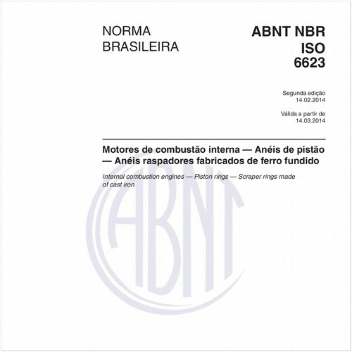 Motores de combustão interna — Anéis de pistão — Anéis raspadores fabricados de ferro fundido