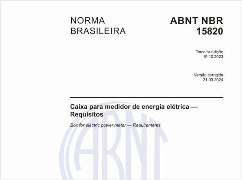 Caixa para medidor de energia elétrica — Requisitos