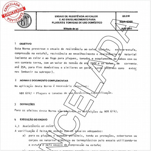 Ensaio de resistência ao calor e ao envelhecimento para plugues e tomadas de uso doméstico 