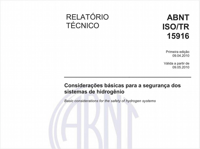 Considerações básicas para a segurança dos sistemas de hidrogênio