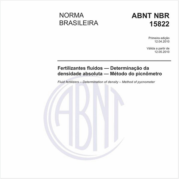 Fertilizantes fluidos — Determinação da densidade absoluta — Método do picnômetro