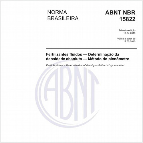 Fertilizantes fluidos — Determinação da densidade absoluta — Método do picnômetro