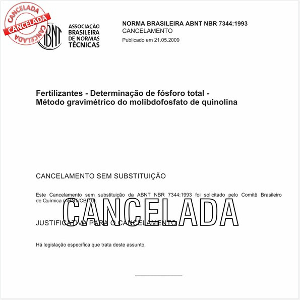 Fertilizantes - Determinação de fósforo total - Método gravimétrico do molibdofosfato de quinolina