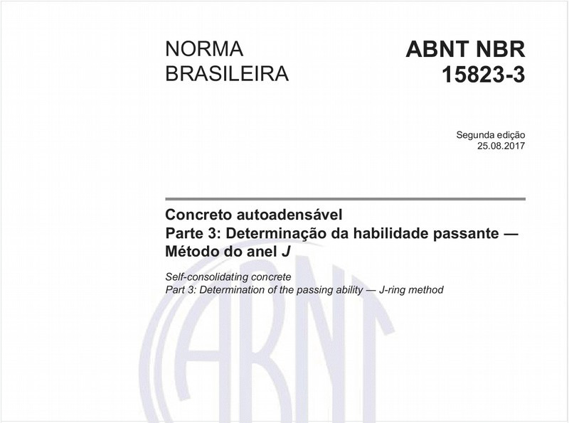 Concreto autoadensável - Parte 3: Determinação da habilidade passante - Método do anel J