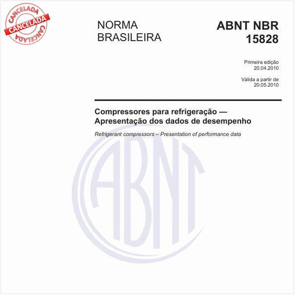 Compressores para refrigeração - Apresentação dos dados de desempenho