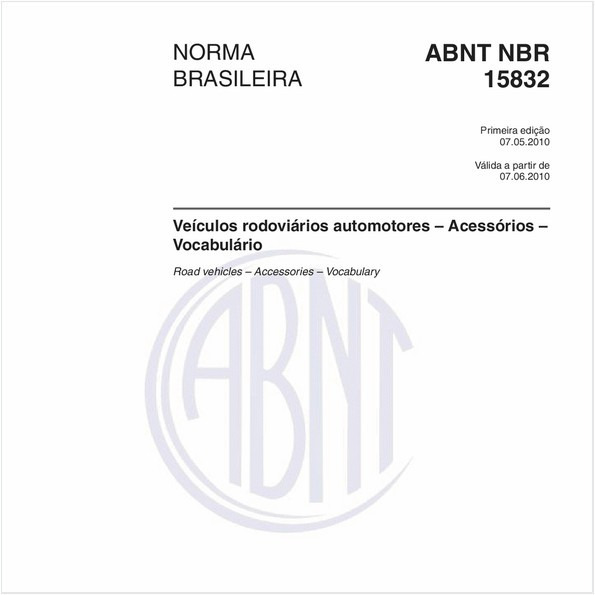 Veículos rodoviários automotores – Acessórios – Vocabulário