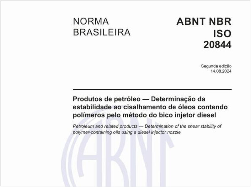 Produtos de petróleo — Determinação da estabilidade ao cisalhamento de óleos contendo polímeros pelo método do bico injetor diesel