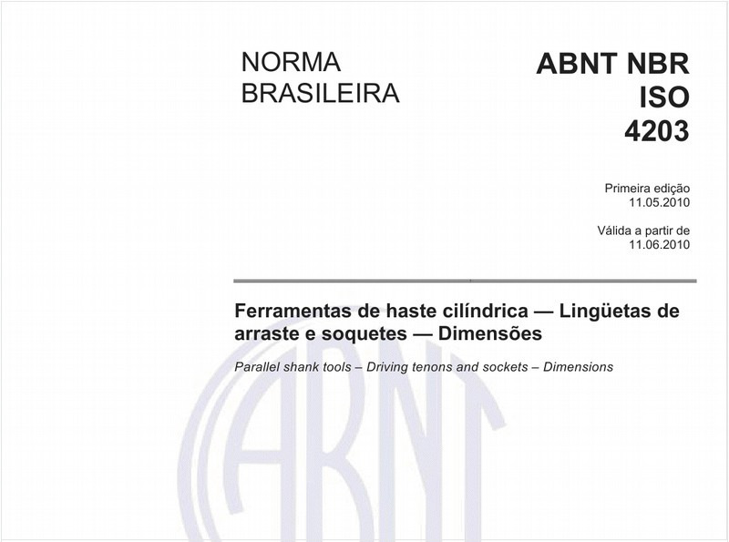 Ferramentas de haste cilíndrica — Lingüetas de arraste e soquetes — Dimensões