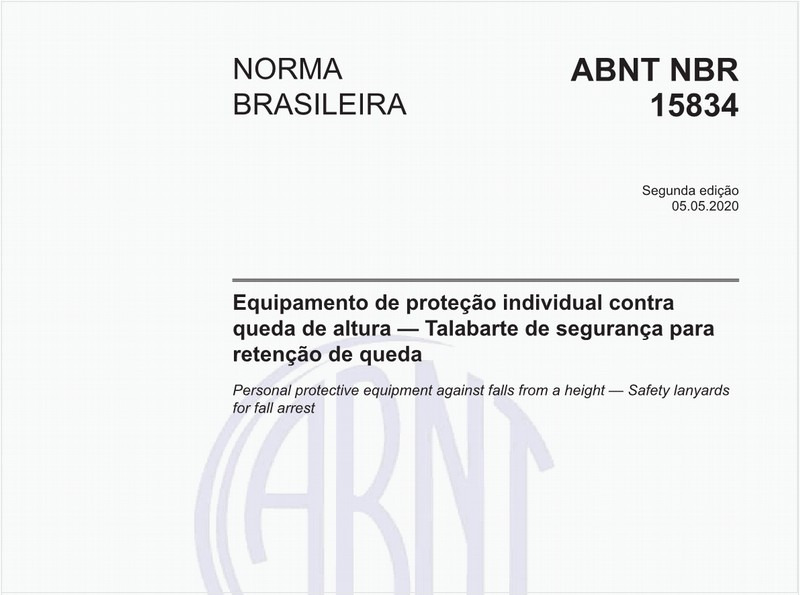Equipamento de proteção individual contra queda de altura — Talabarte de segurança para retenção de queda