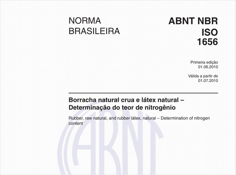 Borracha natural crua e látex natural - Determinação do teor de nitrogênio