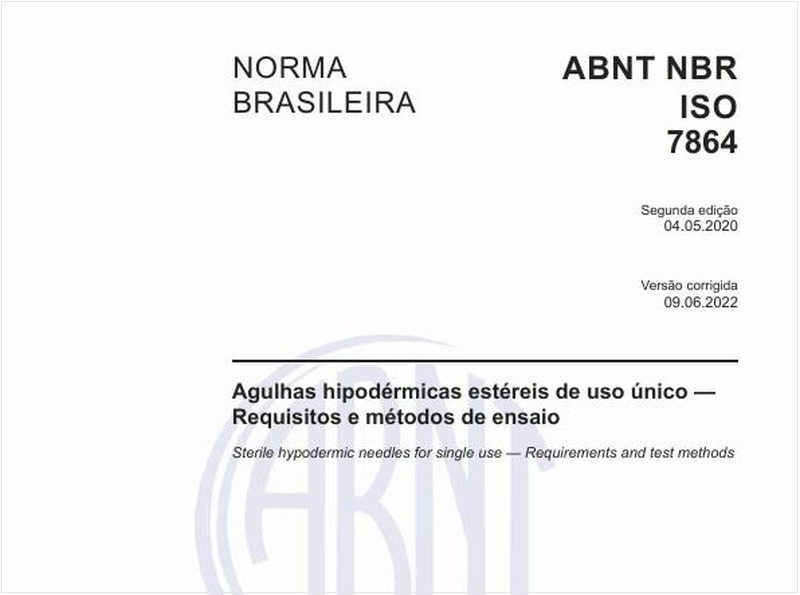 Agulhas hipodérmicas estéreis de uso único — Requisitos e métodos de ensaio