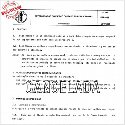 Determinação do espaço ocupado por capacitores