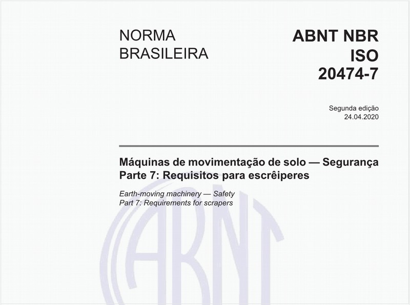Máquinas de movimentação de solo — Segurança - Parte 7: Requisitos para escrêiperes