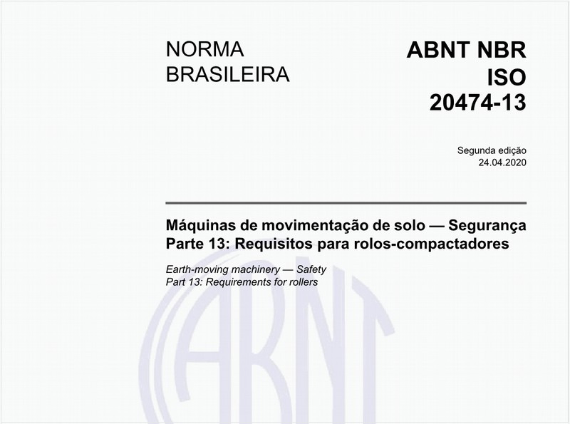 Máquinas de movimentação de solo — Segurança - Parte 13: Requisitos para rolos-compactadores
