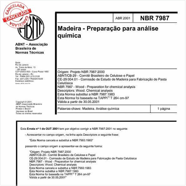 Madeira - Preparação para análise química