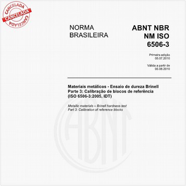 NBRNM-ISO6506-3 de 07/2010