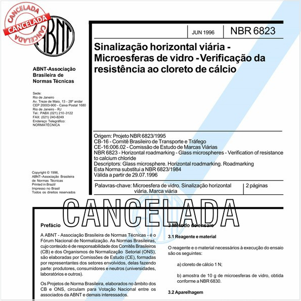 Sinalização horizontal viária - Microesferas de vidro - Verificação da resistência ao cloreto de cálcio