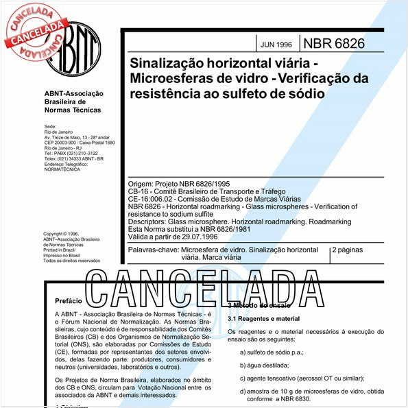 Sinalização horizontal viária - Microesferas de vidro - Verificação da resistência ao sulfeto de sódio
