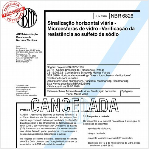 Sinalização horizontal viária - Microesferas de vidro - Verificação da resistência ao sulfeto de sódio
