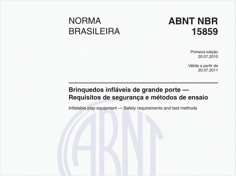 Brinquedos infláveis de grande porte — Requisitos de segurança e métodos de ensaio