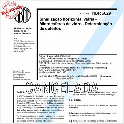 Sinalização horizontal viária - Microesferas de vidro - Determinação de defeitos