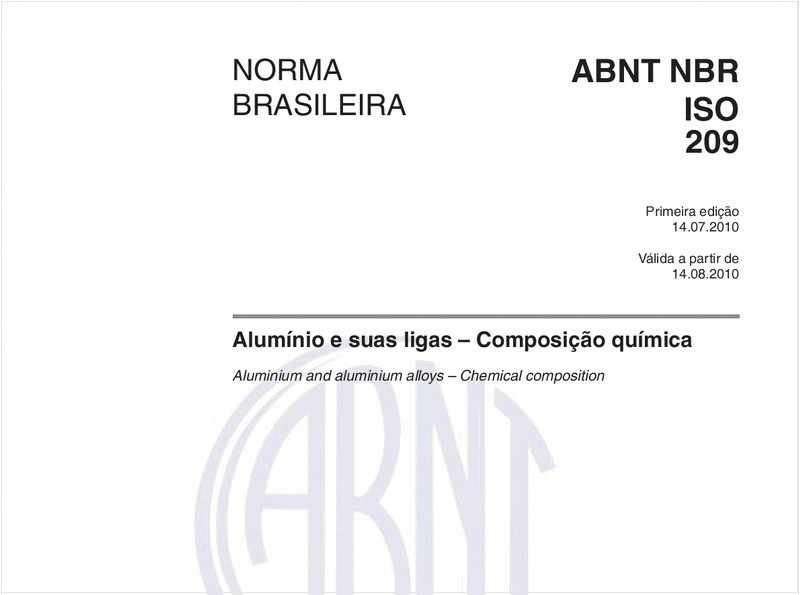 Alumínio e suas ligas – Composição química