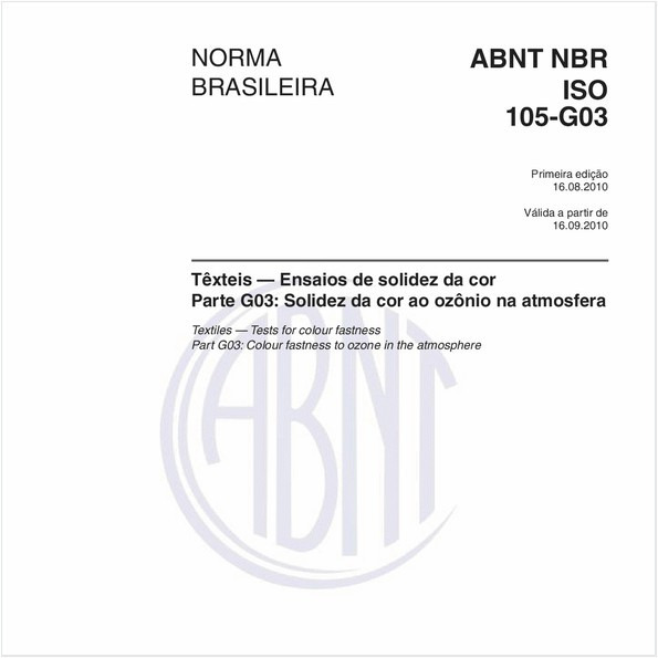 Têxteis — Ensaios de solidez da cor - Parte G03: Solidez da cor ao ozônio na atmosfera