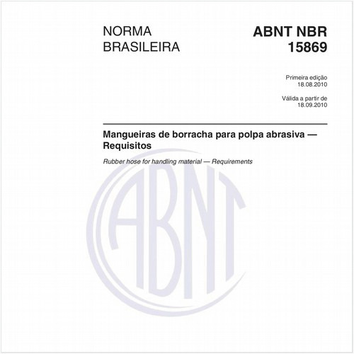 Mangueiras de borracha para polpa abrasiva — Requisitos