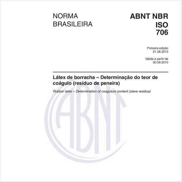 Látex de borracha – Determinação do teor de coágulo (resíduo de peneira)